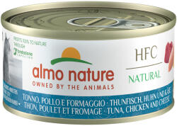 Almo Nature 70g 6x70g Almo Nature HFC Natural Tonhal, csirke & sajt nedves macskatáp