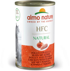 Almo Nature 6x140g Almo Nature HFC nedves macskatáp-csirke & tök