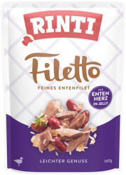 RINTI 48x100 RINTI Filetto Pouch in Jelly nedves kutyaeledel - Kacsa kacsaszívvel
