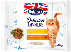 Butcher's 64x100g Butcher's Delicious Dinners nedves macskatáp Mix: csirke + csirke & pulyka