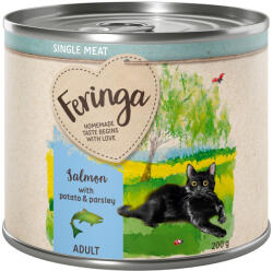 Feringa 12x200g Feringa Single Meat Menü Lazac, burgonya & petrezselyem nedves macskatáp