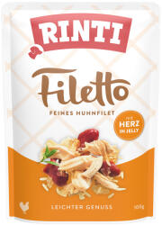 RINTI 48x100 RINTI Filetto Pouch in Jelly nedves kutyaeledel - Csirke szívvel