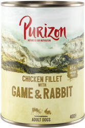 Purizon 6x400g Purizon Original Adult nedves kutyatáp - Csirkefilé, vad & nyúl
