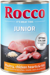 Rocco 24x400g Rocco Junior csirkeszív & rizs + kalcium nedves kutyatáp
