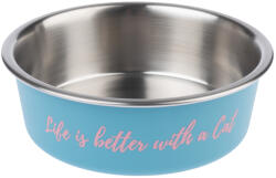  TIAKI TIAKI "Better With A Cat" rozsdamentes acél etetőtál macskáknak- 850 ml, Ø 17, 2 cm