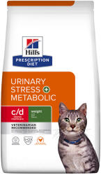 Hill's Prescription Diet 2x8kg Hill's Prescription Diet Feline száraz macskatáp- c/d Urinary Stress + Metabolic (2 x 8 kg)