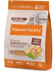 Nature's Variety 3kg Nature's Variety No Grain Sterilized Adult szabad tartású csirke száraz macskatáp