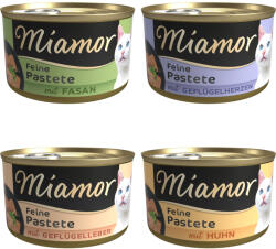 Miamor 12x85g Miamor Pastete nedves macskatáp szárnyas vegyes csomag: 3x csirke, 3x fácán, 3x szárnyasmáj, 3x szárnyasszív
