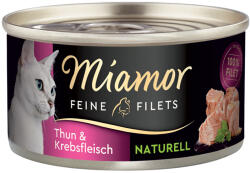 Miamor 6x80g Miamor Naturelle finom filék tonhal & rákhús nedves macskatáp