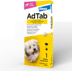 Elanco AdTab Comprimat Adtab caini 2.5 - 5.5kg deparazitare externa 112mg