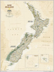 Új-Zéland falitérkép antikolt 60*77 cm - TÖBB VÁLTOZAT - 10500 Ft - 33000 Ft