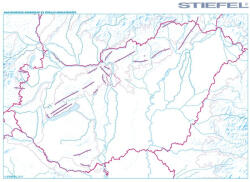 Magyarország domborzati és vízrajzi munkatérképe 65*45 cm - asztali fóliázott könyöklő