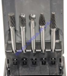 Astro Pneumatic turbómaró készlet kemény fémhez, kereszt fogazás, 5 darabos, hosszú (2185)