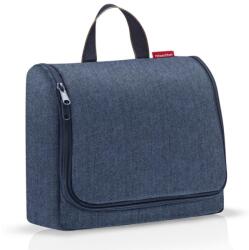 Reisenthel TOILETBAG XL nagy méretű, sötétkék, halszálka mintás, felakasztható piperetáska WO4113