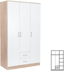 Miami gardróbszekrény 120x205 cm fehér-sonoma tölgy (LMGSZ120FST) - leziteronline
