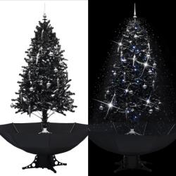 vidaXL Brad cu ninsoare și umbrelă 190 cm negru (289934)