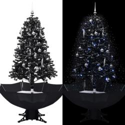 vidaXL Brad cu ninsoare și umbrelă 170 cm negru (289933)
