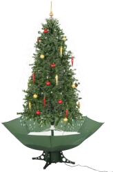 vidaXL Brad cu ninsoare și umbrelă 190 cm verde (284337)