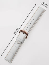 Perigaum Leather Strap 22 x 160 mm White Rose Clasp,