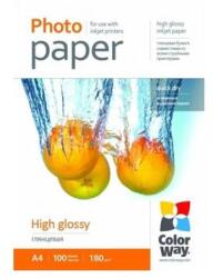 COLORWAY Fotópapír, magasfényű (high glossy), 180 g/m2, A4, 100 lap