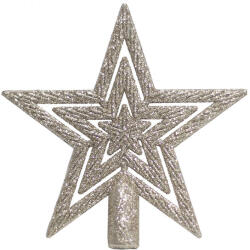  Csillag formájú karácsonyfa csúcsdísz glitteres felülettel 19 cm