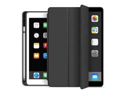 HAFFNER Apple Ipad 10.2 (2019/2020/2021) Tablet Tok On/off Funkcióval, Apple Pencil Tartóval - Black (eco Csomagolás)