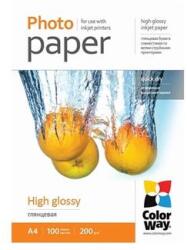 COLORWAY Fotópapír, magasfényű (high glossy), 200 g/m2, A4, 100 lap