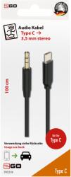 2GO 797219 USB Type C - Jack 3.5mm, 1m, Negru (797219)