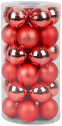MagicHome MagicHome karácsonyi gömbök, 30 db, 6 cm, piros, mix, karácsonyfára (ST8091049)