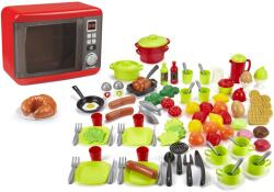 Smoby Set aparat electronic de microunde Tefal Elec Micro Wave Smoby și set de 100-bucăți accesorii cu fructe legume alimente și vase (SM310586-5) Bucatarie copii