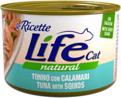  Life Cat Natural 12x150g Life Cat Le Ricette tonhal, tintahal & zöldbab nedves macskatáp