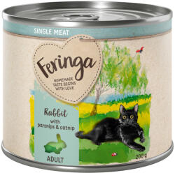 Feringa 6x200g Feringa Single Meat Menü Nyúl, pasztinák & macskamenta nedves macskatáp