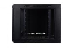 ASSMANN 6U wall mounting cabinet 19 rack 600x450, glass door, ununmounted, 60kg, black (RAL 9005) (DN-WU19 06U/450/B)