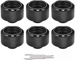 Thermaltake Pacific C-PRO G1/4 PETG Tube 16mm OD Compression 6 darabos fekete csatlakoztató adapter szett (CL-W214-CU00BL-B)