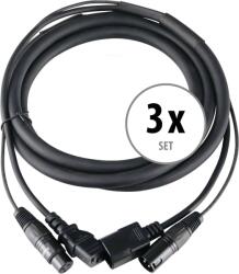 Pronomic 3 Darabos Készlet Pronomic Stage IECD-2.5 DMX hibrid kábel C/DMX 2.5 m (KST52357)