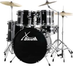 XDrum Semi 22" Standard Dobkészlet Éjfekete állvány+ Crash Cintányér (KST39576)