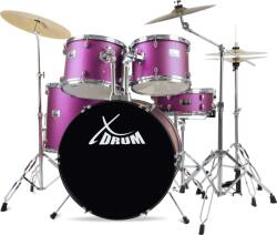 XDrum Semi 22" Standard Dob Készlet Szatén Lila Csillogás állvánnyal és Crash Cintányérral (KST69856)