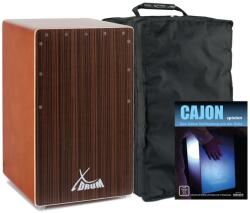 XDrum Cajon El Bajo Bass Port Kakaóbarna/Ebony Készlet beleértve a Táskát és Iskolát (KST59400)