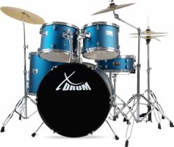 XDrum Semi 22" Standard Dob Készlet Szatén Kék Csillogás állvánnyal és Crash Cintányérral (KST69855)