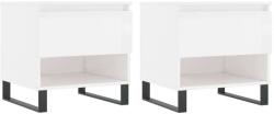 vidaXL 2 db magasfényű fehér szerelt fa dohányzóasztal 50 x 46 x 50 cm (830929) - pepita