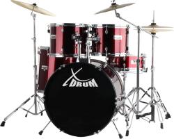 XDrum Semi 22" Standard Dobkészlet Ajakvörös állvány+ Crash Cintányér (KST39577)