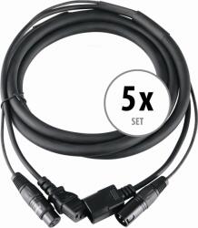 Pronomic 5 Darabos Készlet Pronomic Stage IECD-2.5 DMX hibrid kábel C/DMX 2.5 m (KST52356)