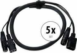 Pronomic 5 Darabos Készlet Pronomic Stage IECD-1 DMX hibrid kábel C/DMX 1 m (KST52355)