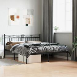 vidaXL fekete fém ágykeret fejtámlával 160 x 200 cm (373694)