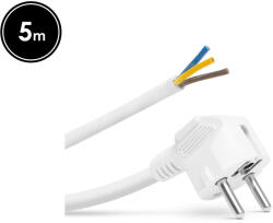 Kleiber Hálózati szerelhető tápkábel dugóval - 5 m kábellel - 3 x 1, 5 mm2 - fehér