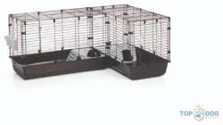 SAVIC Cubix Corner - Sarok ketrec (fekete-fekete) kisállatok részére (146x50x63.5cm)