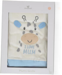 Cangaroo I Love Mum Zsiráfos pamut takaró (90x100 cm) - Kék - babylion