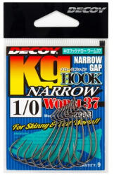 DEC Decoy Worm 37 Kg Hook Narrow #2 Ns Black 9pcs/bag (e-jde43702)