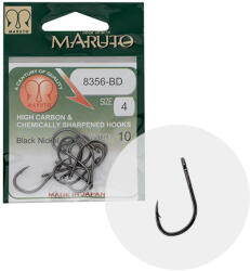 Maruto Horog 8356-bd Carp Hooks Barbed Forged Straight Eye Hc Black Nickel 6 (e-43205006)