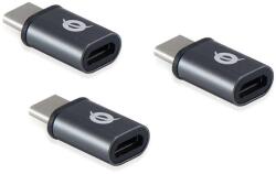 Conceptronic átalakító - DONN05G 3-Pack (3db USB-C to MicroUSB, fekete) (DONN05G) - nyomtassingyen